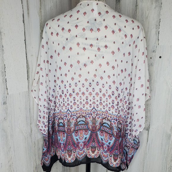 XHILARATION SHEER FLORAL KIMONO - Picture 6 of 7